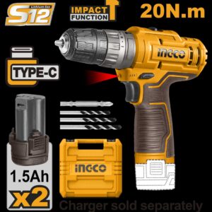 DRILL CORDLESS 12v IMPACT Usb TYPE C INGCO ™ auto part product photo