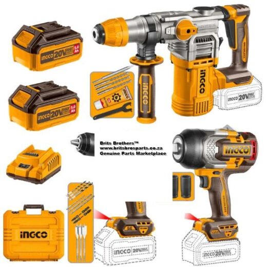 Combo Rotary Hammer Drill Impact Wrench Kit Ingco ™ 1 COMBO ROTARY HAMMER DRILL IMPACT WRENCH Kit INGCO ™ auto part product photo
