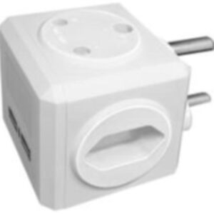 Adapter Cube Schuko Flat 3 Pin Round And Sockets 16AMP ™ auto part product photo