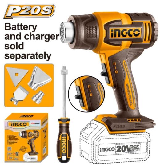 Heat Gun 20V &Amp; Accesories 3P Ingco ™ 1 HEAT Gun 20v & ACCESORIES 3p INGCO ™ auto part product photo