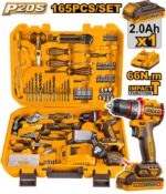 TOOLKIT 165 PIECES IMPACT DRILL 20v WITH ACCESSORIES INGCO ™ auto part product photo