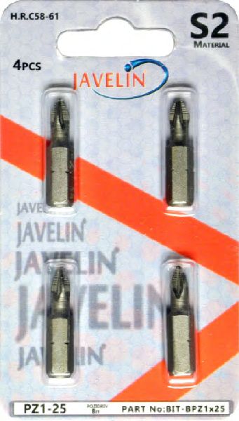 Bit Insert Pozi 2X25Mm 4 Pieces Javelin ™ 1 Bit Insert Pozi 2x25mm 4 Pieces Javelin ™ auto part product photo