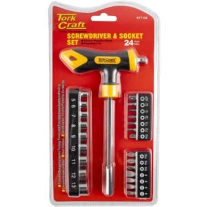 Screwdriver Bit & Socket Set With T Handle 24 Pieces ™ auto part product photo