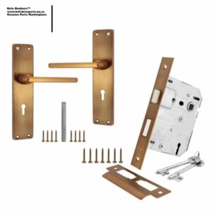 LOCK Set MORTICE 3 LEVER CHRYSTAL HANDLES COPPER ™ auto part product photo