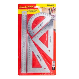 Protractor Ruler & Triangle Set 4 Piece ™ auto part product photo