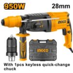 DRILL ROTARY HAMMER 950W KEYLESS Kit INGCO auto part product photo