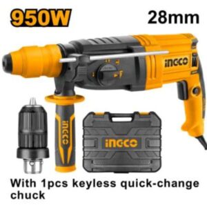 DRILL ROTARY HAMMER 950W KEYLESS Kit INGCO auto part product photo