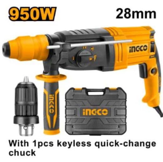Drill Rotary Hammer 950W Keyless Kit Ingco 1 DRILL ROTARY HAMMER 950W KEYLESS Kit INGCO auto part product photo