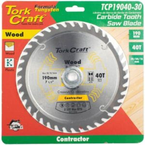 BLADE CIRCULAR Saw CONTRACTOR 190MM X 40t TORK CRAFT auto part product photo