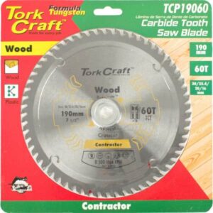 BLADE CIRCULAR Saw CONTRACTOR 190MM X 60t TORK CRAFT auto part product photo