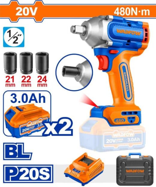 Impact Wrench 20V Kit Wadfow ™ 1 IMPACT WRENCH 20v Kit WADFOW ™ auto part product photo