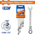 SPANNER RATCHET FLEX Set 5 PIECES 8 10 12 13 14 ™ auto part product photo