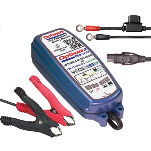 Optimate 2 Duo — Fully Automatic 12V Battery Charger & Maintainer For Lead-Acid (Pb) And Lithium (Lifepo4/Lfp) 1 OptiMate 2 DUO - Fully Automatic 12V Battery Charger & Maintainer for Lead-Acid (Pb) and Lithium (LiFePO4/LFP) auto part