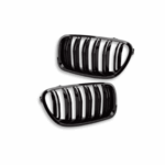 BM F10 DOUBLE SLAT GLOSS BLACK KIDNEY GRILLS (non oem) auto part product photo
