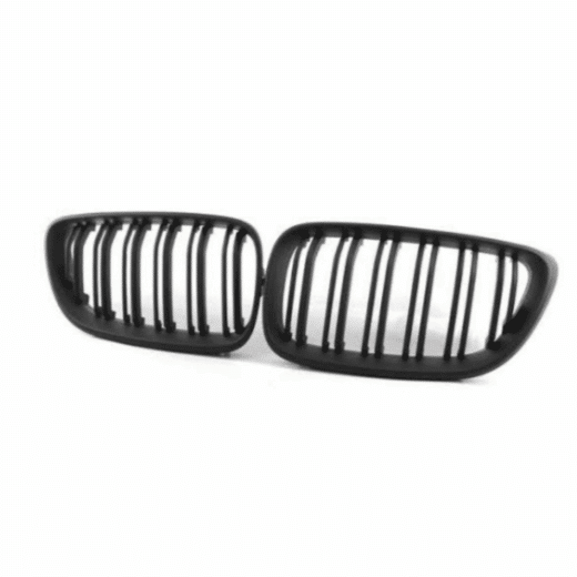 Bm F22 Double Slat Gloss Black Kidney Grill (Non Oem) 1 BM F22 DOUBLE SLAT GLOSS BLACK KIDNEY GRILL (non oem) auto part product photo