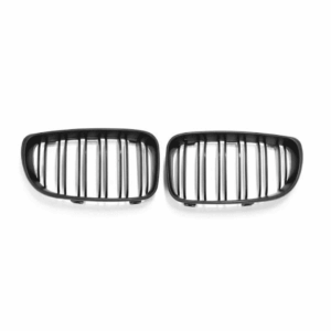 BM E82 DOUBLE SLAT GLOSS BLACK KIDNEY GRILLS (non oem) auto part product photo