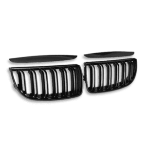 BM E90 PRE-FACE GLOSS BLACK DOUBLE SLAT KIDNEY GRILLS (non oem) auto part product photo