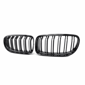 BM E90 FACELIFT GLOSS BLACK DOUBLE SLAT KIDNEY GRILLS (non oem) auto part product photo