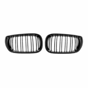 BM E46 GLOSS BLACK DOUBLE SLAT KIDNEY GRILLS (non oem) auto part product photo