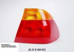 Rear Lamp BMW E46 3 Series Sedan Amber & Red Pre Facelift Right auto part product photo