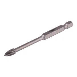 Glass & Tile Drill 6mm 4 Flute With Hex Shank auto part product photo