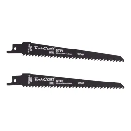 Torkcraft Sabre Saw Blade 150 X 4.3mm 6TPI Wood 2pc auto part product photo