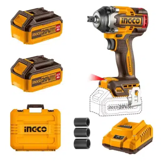 Ingco 20V Impact Wrench 1/2&Quot; Kit | 500 Nm | Brushless | P20S 1 Ingco 20V Impact Wrench 1/2" Kit | 500 Nm | Brushless | P20S - main product image
