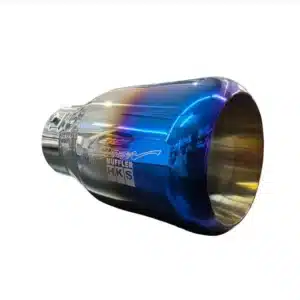 HKS style exhaust tip burnt single - main product image