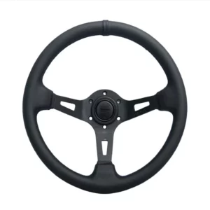 MOMO DRIFT STYLE BLACK LEATHER STEERING WHEEL - main product image