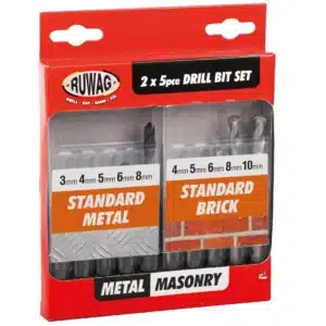Ruwag 10 Piece Standard Drill Bit Set - HSS/Masonry - main product image