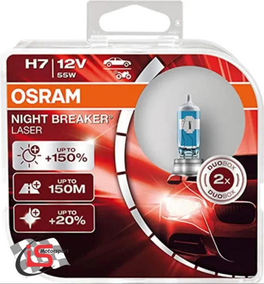 Osram H7 Night Breaker 150%+ Laser Halogen Globes 1 Osram H7 Night Breaker 150%+ Laser Halogen Globes - main product image
