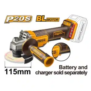 Ingco 20V Angle Grinder 115mm Brushless with Safety Paddle - main product image