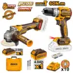 Ingco 20V Angle Grinder + Impact Drill Set (With Batteries) - main product image