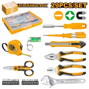 INGCO TOOL/S HOUSEHOLD INCL STACABLE BOX 29PC - main product image