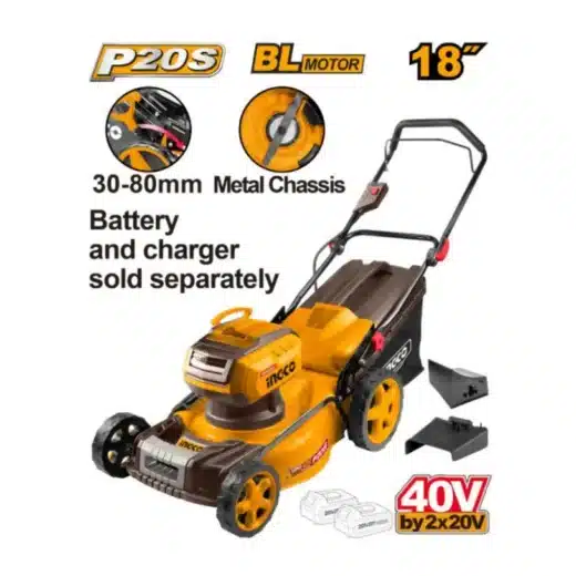 Ingco 40V (20V+20V) Lawn Mower 460Mm 60L 1 Ingco 40V (20V+20V) Lawn Mower 460mm 60L - main product image