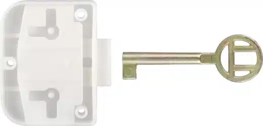 Ruwag Cupboard Lock Plastic White (1) 1 Ruwag Cupboard Lock Plastic White (1) - main product image
