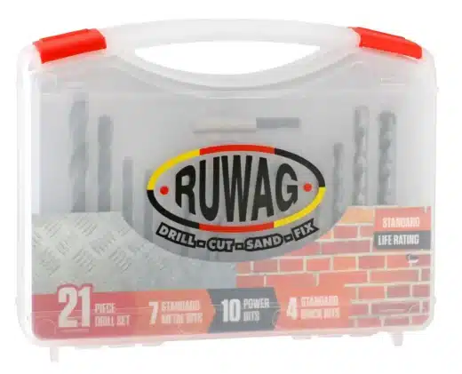 Ruwag 21Pce Combo Std Metal/Brick/Power Bits Drill Bit 1 Ruwag 21pce Combo Std Metal/Brick/Power bits Drill Bit - main product image
