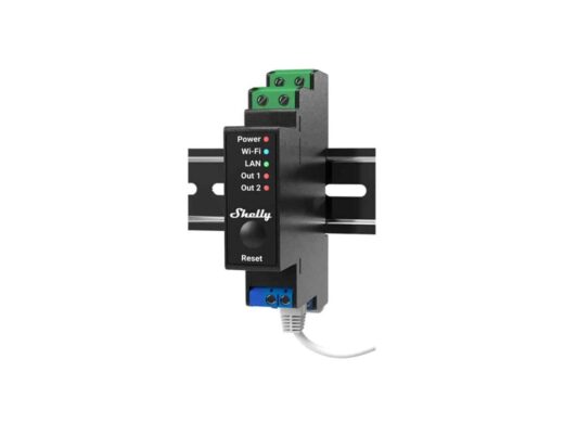 Shelly Smart Wi-Fi Relay With Power Monitoring, 2 Channel, 16A, Din Rail 1 Shelly Smart Wi-Fi Relay with Power Monitoring 2 channel 16A DIN rail auto part product photo