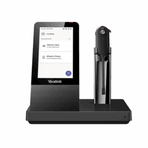 Yealink WH67 DECT Wireless Convertible Headset with Touch Screen Base Station auto part product photo