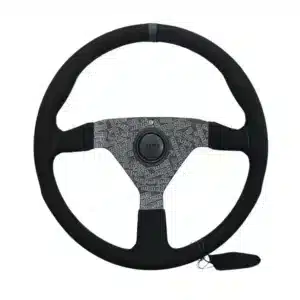 MOMO STYLE BLACK SUEDE STEERING WHEEL - main product image
