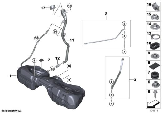 Bmw Genuine Fuel Filler Pipe - Part No. 16117449050 1 BMW Genuine Fuel Filler Pipe Part 16117449050