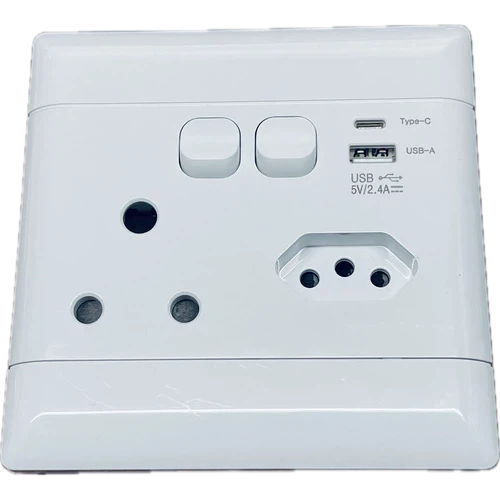 Socket 4X4 Pvc Usb+Euro+3Pin Reddisson/Ausma 1 Socket BB BB 4X4 PVC USB+Euro+3Pin Reddisson/Ausma auto part product photo